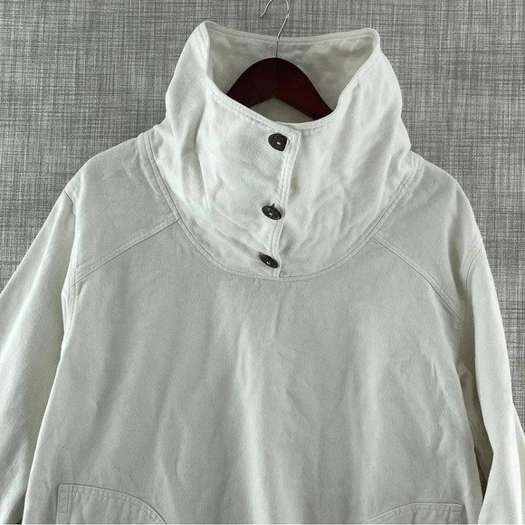 Soft Surroundings Women Small Button Funnel Neck Twill Cotton Tunic Pockets 9496 - Picture 3 of 11